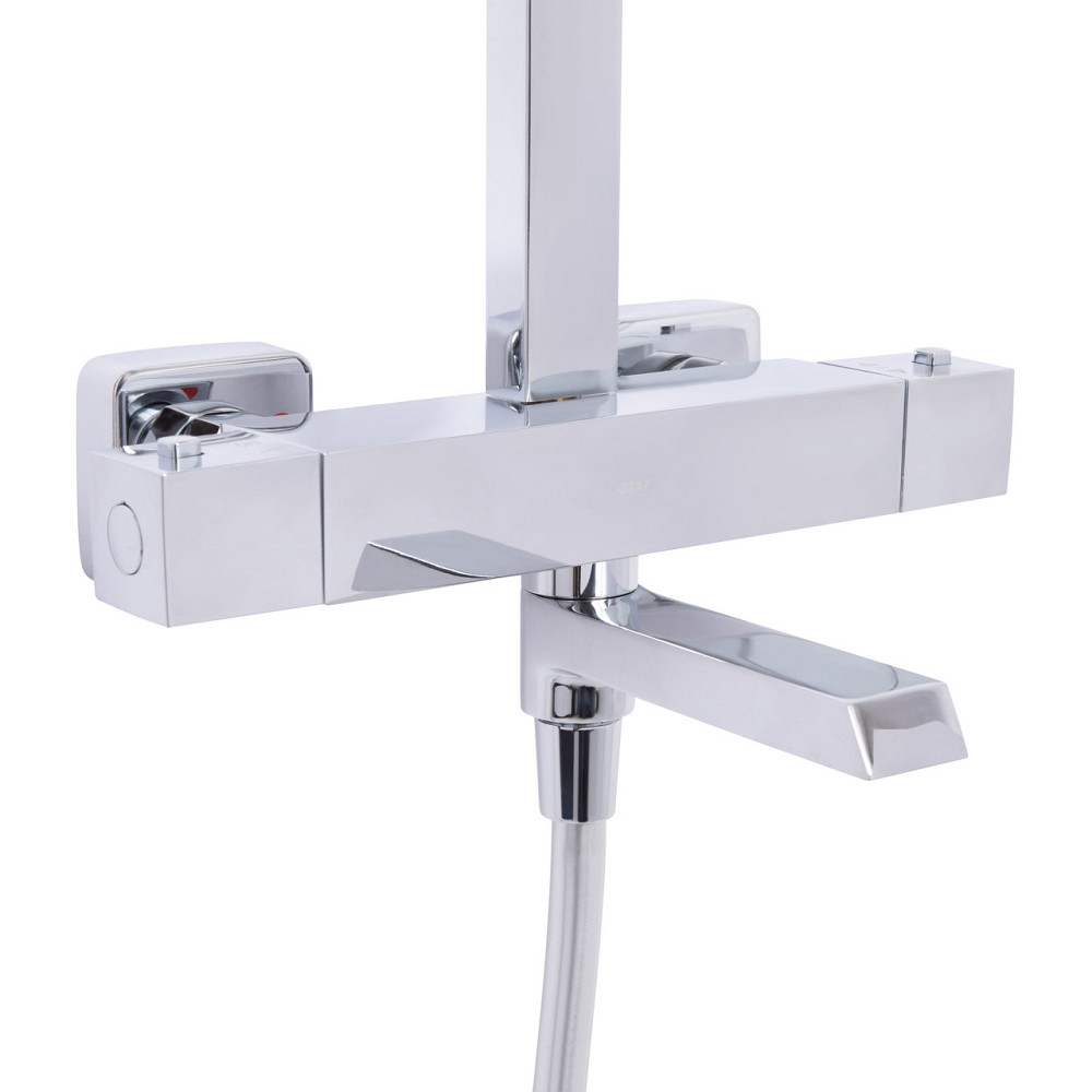 Душова система універсальна Qtap Sloup термостатична на три споживачі (з виливом) QTSLO51103OC48217 Chrome Київ - фото 3