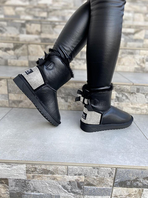 Угги жіночі OUQIDAGENI -1 чорні (зима, шкіра натуральна) (4210) лише 36р. 36 Коломия - фото 1