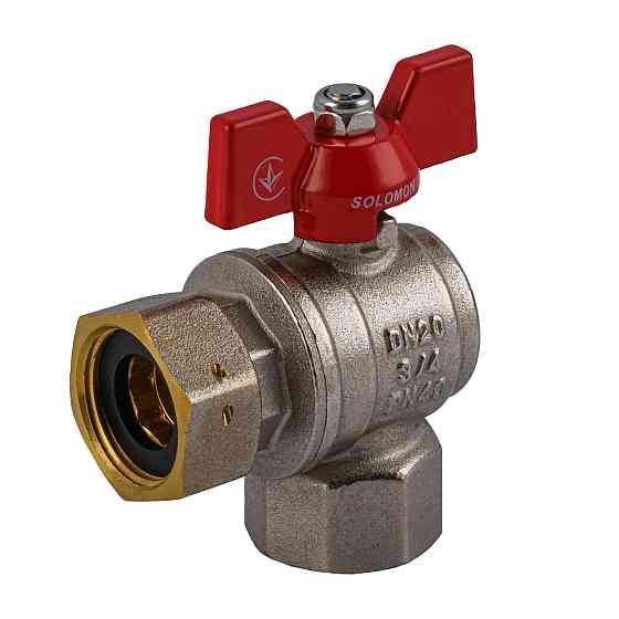 Кран кульовий кутовий з накидною гайкою SOLOMON 3/4″ ВВ PN40 (V3003-S) Киев