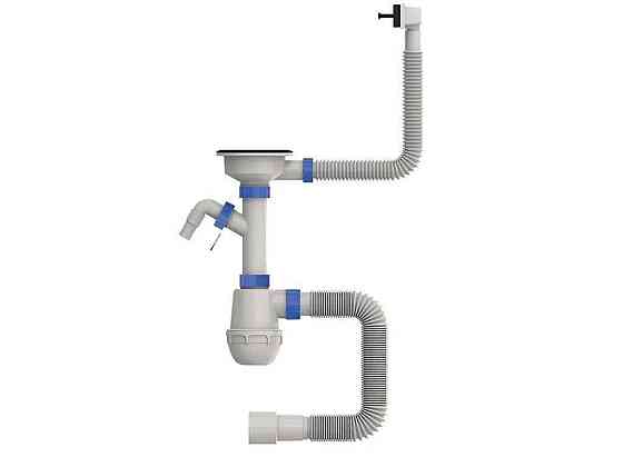 Сифон для кухни с пластиком, отвод для стиральной машинки SK-05-BL 3 1/2 x40 ТМ MIXXUS Киев