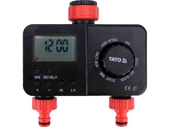 Контролер керування поливом 2-сторонній YATO: вхід/вихід з'єднØ= 3/4", тиск- 6Bar,живл від 2х1,5В АА Одеса