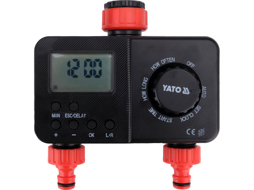 Контролер керування поливом 2-сторонній YATO: вхід/вихід з'єднØ= 3/4", тиск- 6Bar,живл від 2х1,5В АА Одеса - фото 1