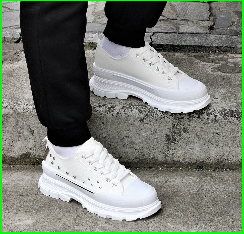 Женские Кроссовки Кеды на Танкетке Белые Слипоны Мокасины на Платформе (размеры: 36,37,38,39,40,41) - 33-2 Днепр - изображение 10