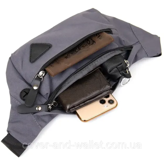 Якісна чоловіча бананка з нейлону сірого кольору Vintage Київ