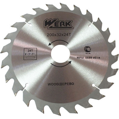 Диск пильный Werk по дереву - 200х32 24 зуб. (36110) Винница - изображение 1