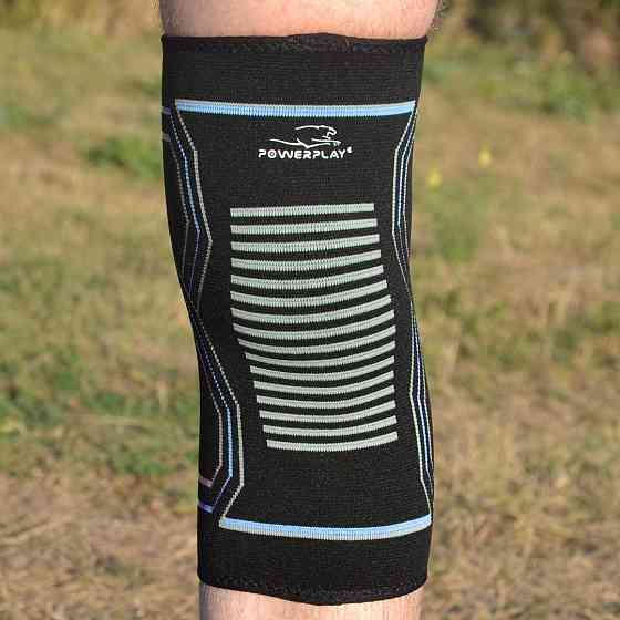 Наколінники спортивні PowerPlay PP-4099 Knee Support Чорно/Сині L/XL (пара) Каменское