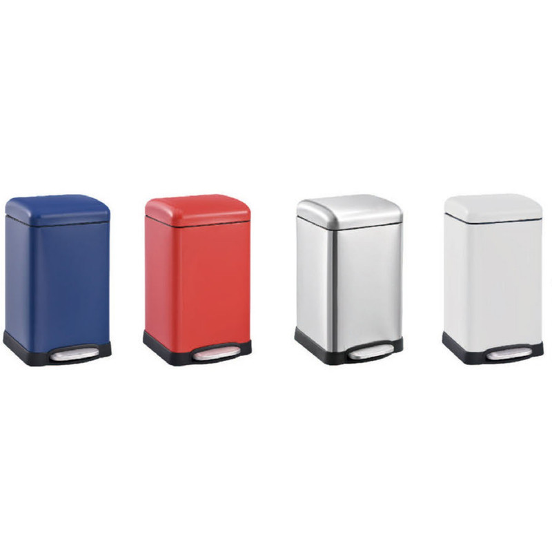 Відро для сміття з плавним закриванням квадратне Mixxus Style-TC0106 SS Color 6 л колір неіржавка (MI7092) Харків - фото 2