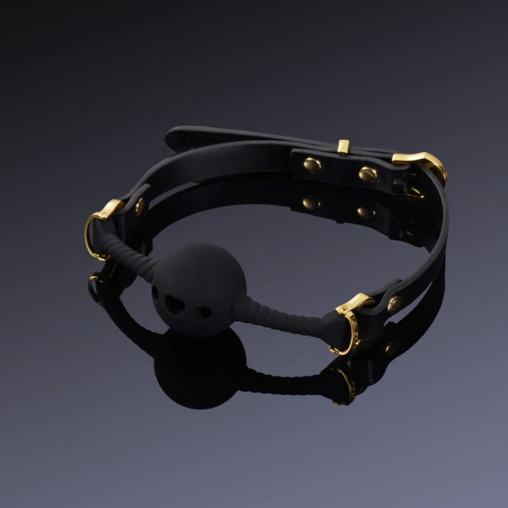 Кляп шарик с отверстиями в виде сердца UPKO Desire for Mouth Bondage Collection, черный Sex Aura Киев - изображение 1