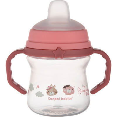 Поильник-непроливайка Canpol babies Bonjour Paris с силиконовым носиком FirstCup 150 мл Розовая (56/612_pin) Винница - изображение 1