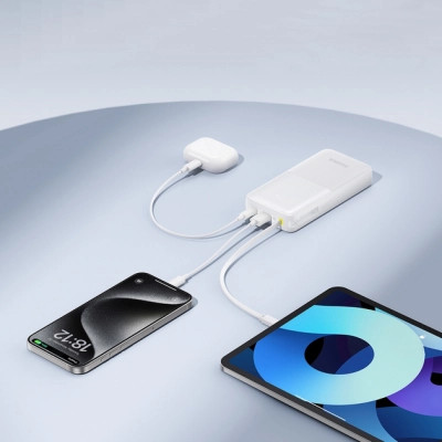 Батарея універсальна Baseus Bipow 2 20000mAh 20W with USB-C cable white (P10077101213-01) Вінниця - фото 6