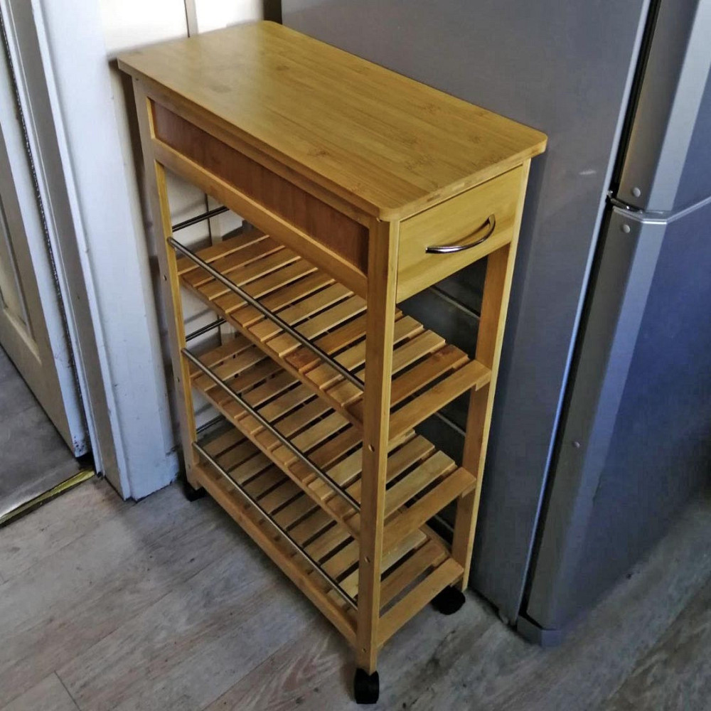 Етажерка для ванної на коліщатах "Мейнард" сієна Миколаїв - фото 1