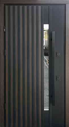 Двері вуличні з ручкою трубою і магнітним прижимом, модель Rio-S loft, VIN 23/vin.Білий атлас Київ