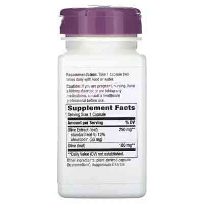 Витаминно-минеральный комплекс Nature's Way Оливковые Листья, экстракт премиум-класса, 250 мг, Olive Leaf, (NWY-64000) Винница