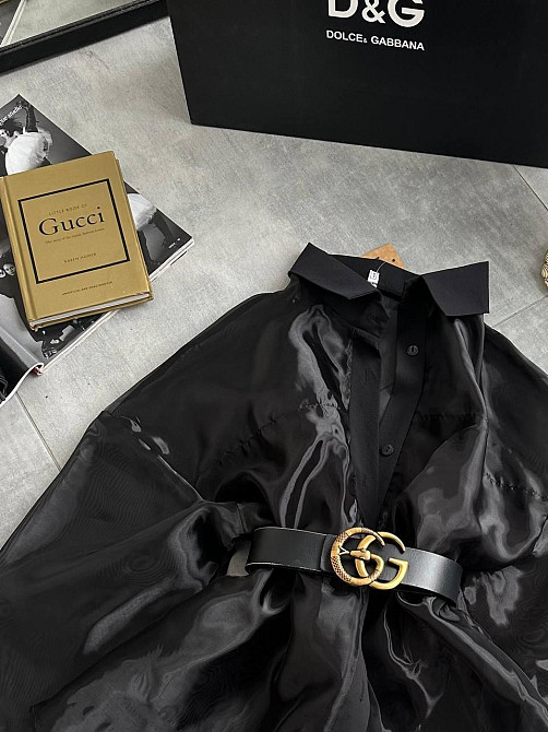 Женская стильная блуза из полупрозрачной органзы Черный Одесса - изображение 2