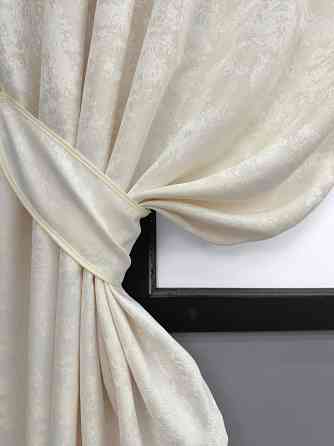 Комплект коротких штор VR-Textil Жакард Sultan YL № 1763ш Молочний 130х170 см 2 шт (35-0461) Київ