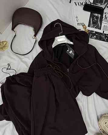 Женский прогулочный оверсайз костюм двойка: кофта и штаны двунитка Одесса