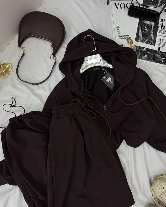 Женский прогулочный оверсайз костюм двойка: кофта и штаны двунитка Одесса - изображение 5