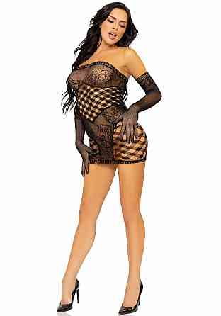 Leg Avenue 2 PC Tube dress and gloves OS Black Sex Aura Київ