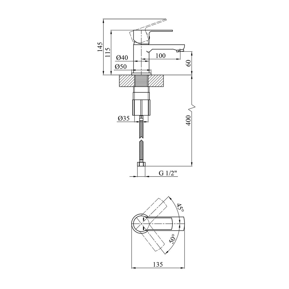 Змішувач для раковини Kroner KRP Bremen - C010 Київ - фото 2