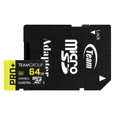 Карта памяти Team 64GB microSDXC class 10 UHS-I U3 V30 A2 Pro+ (TPPMSDX64GIA2V3003) Винница - изображение 1