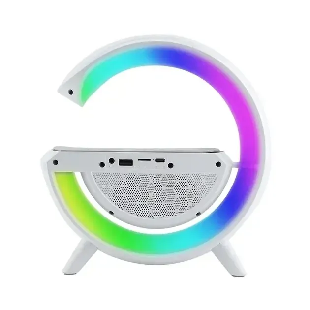 Настільна діодна лампа G-Smart BT-3401, RGB підсвічування, Bluetooth, будильник, FM радіо, бездротова зарядка Одеса - фото 8