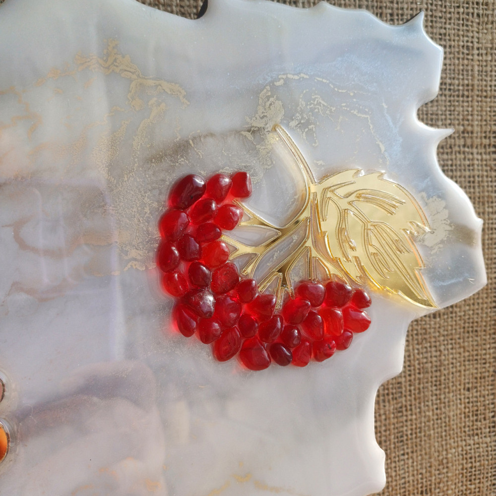 Годинник настінний 50 х 32 см з епоксидної смоли ручної роботи "Карта України" Дніпро - фото 8