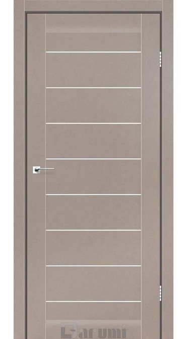 Двері міжкімнатні Леона сірий краст скло сатин Київ - фото 1