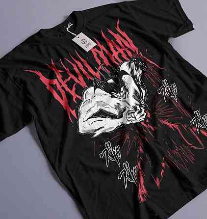 Футболка мужская аниме Девилман Крйбабй Аниме Акира оверсайз (S/M/L) Черний AnimeJ0948 Днепр