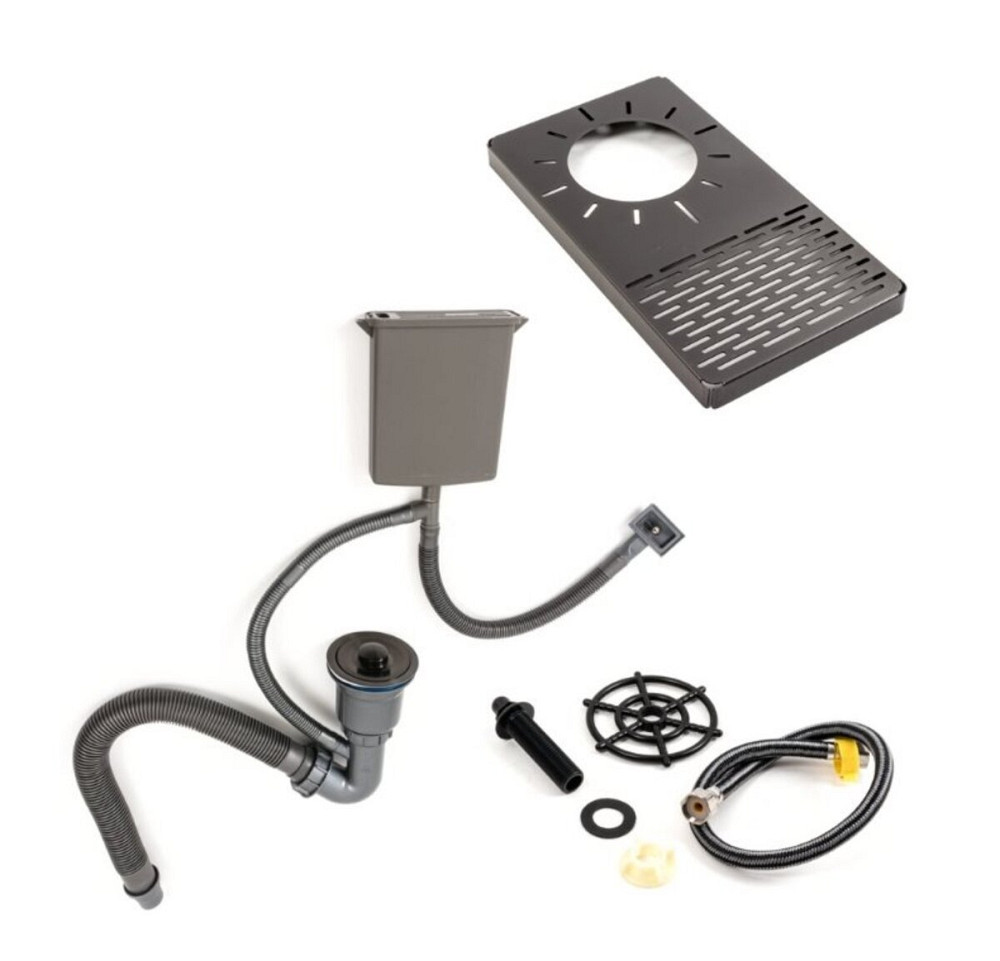 Кухонна мийка PVD 78*46 чорна Platinum Handmade з кухонним змішувачем + дозатор та коландер Коломыя - изображение 3