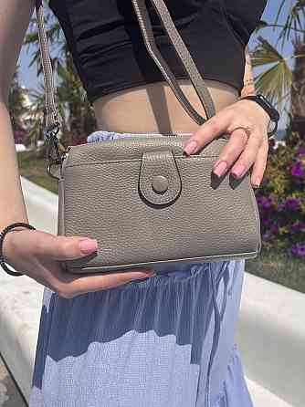 Сумка-клатч у стильному дизайні з натуральної шкіри Сіра (Vintage) Київ