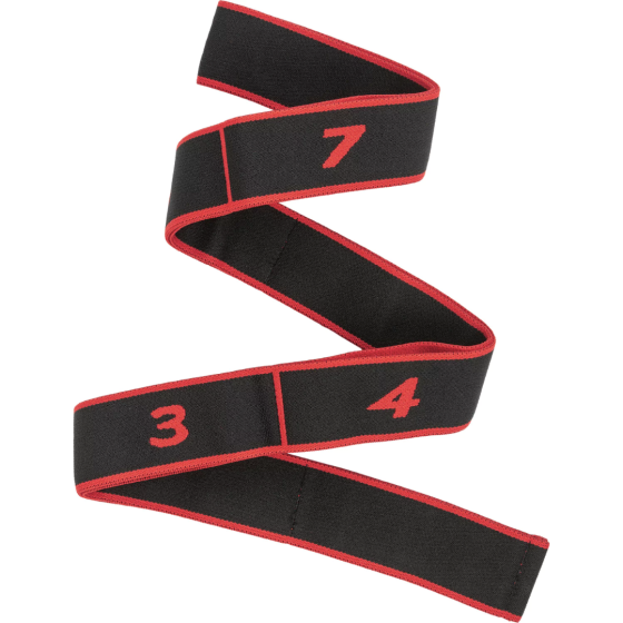 Резинка для фітнесу з петлями Queenfit 86,5 х 4см чорно-червона Киев