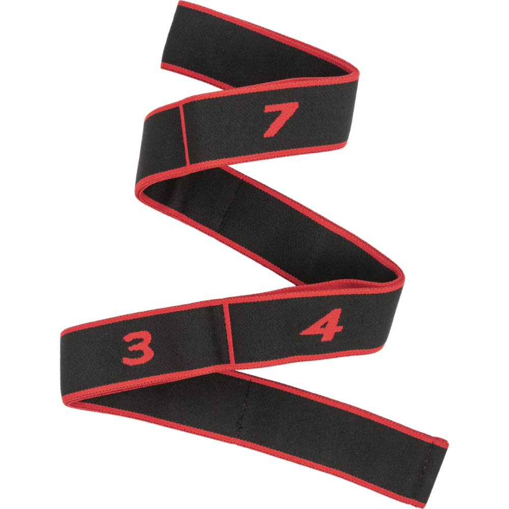 Резинка для фітнесу з петлями Queenfit 86,5 х 4см чорно-червона Киев - изображение 1