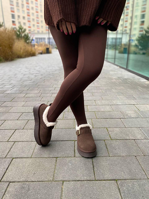 Угги жіночі ALLSY 202033 коричневі (зима, замша натуральна) (6012) Коломия - фото 8