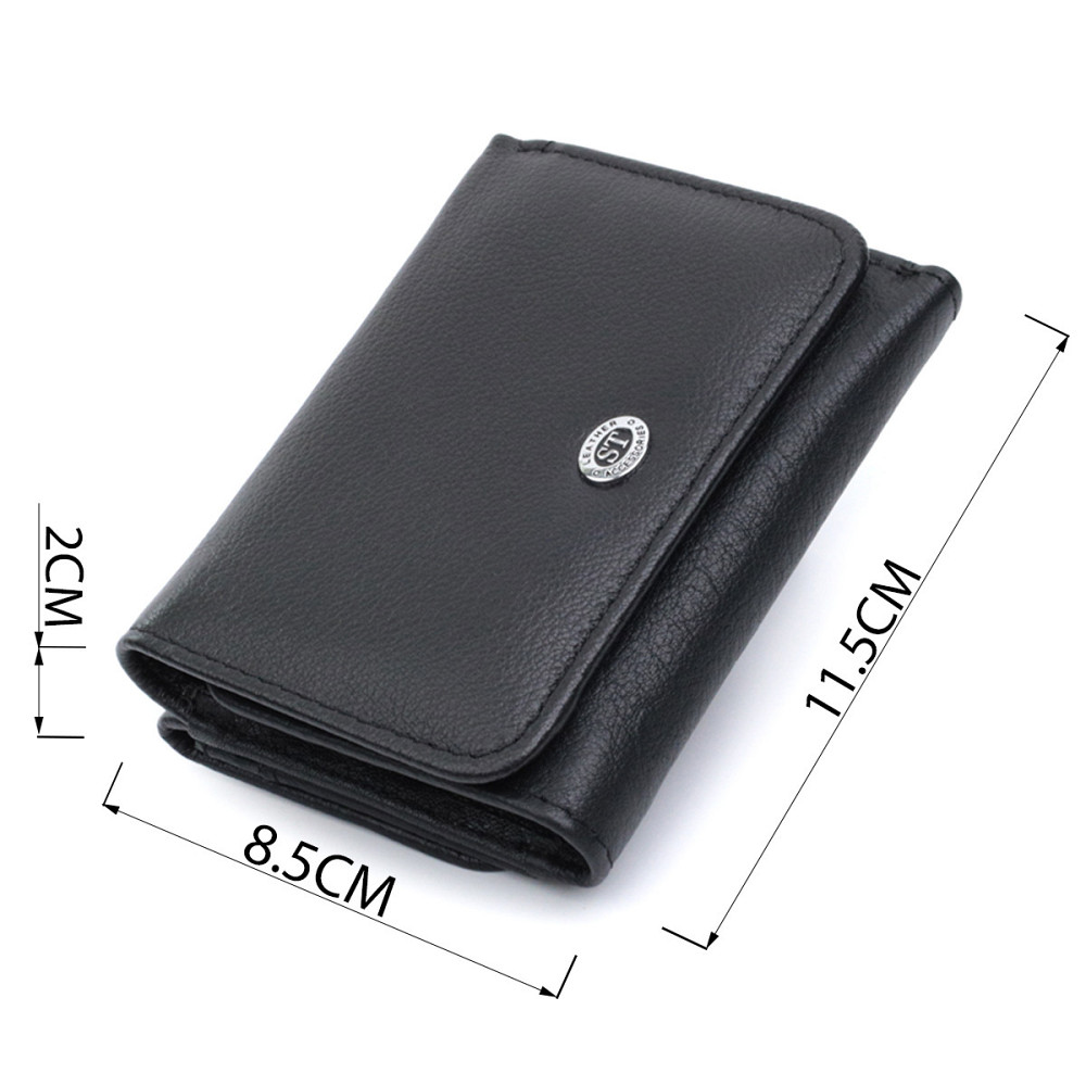 Кошелек для женщин горизонтального формату из натуральной кожи ST Leather 22722 Черный Киев - изображение 3