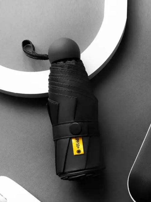 Зонт механический.Зонт карманный от дождя и солнца.Мини-зонт в футляре на 8 спиц в чехле цвет черный Каменец-Подольский - изображение 7