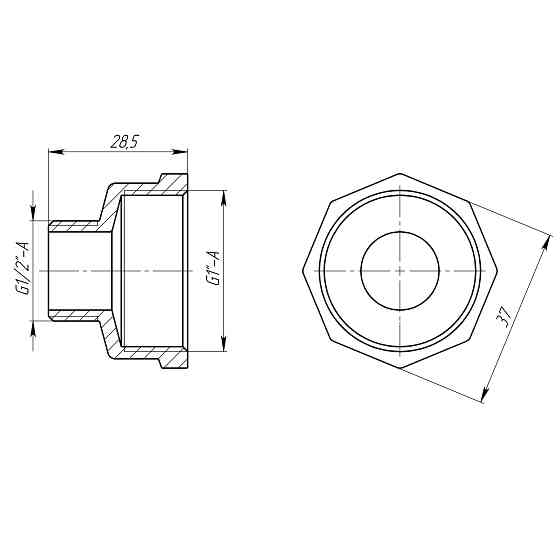 Перехідник редукційний 1″х1/2″ВЗ латунний LI533S OPTIMUM Киев