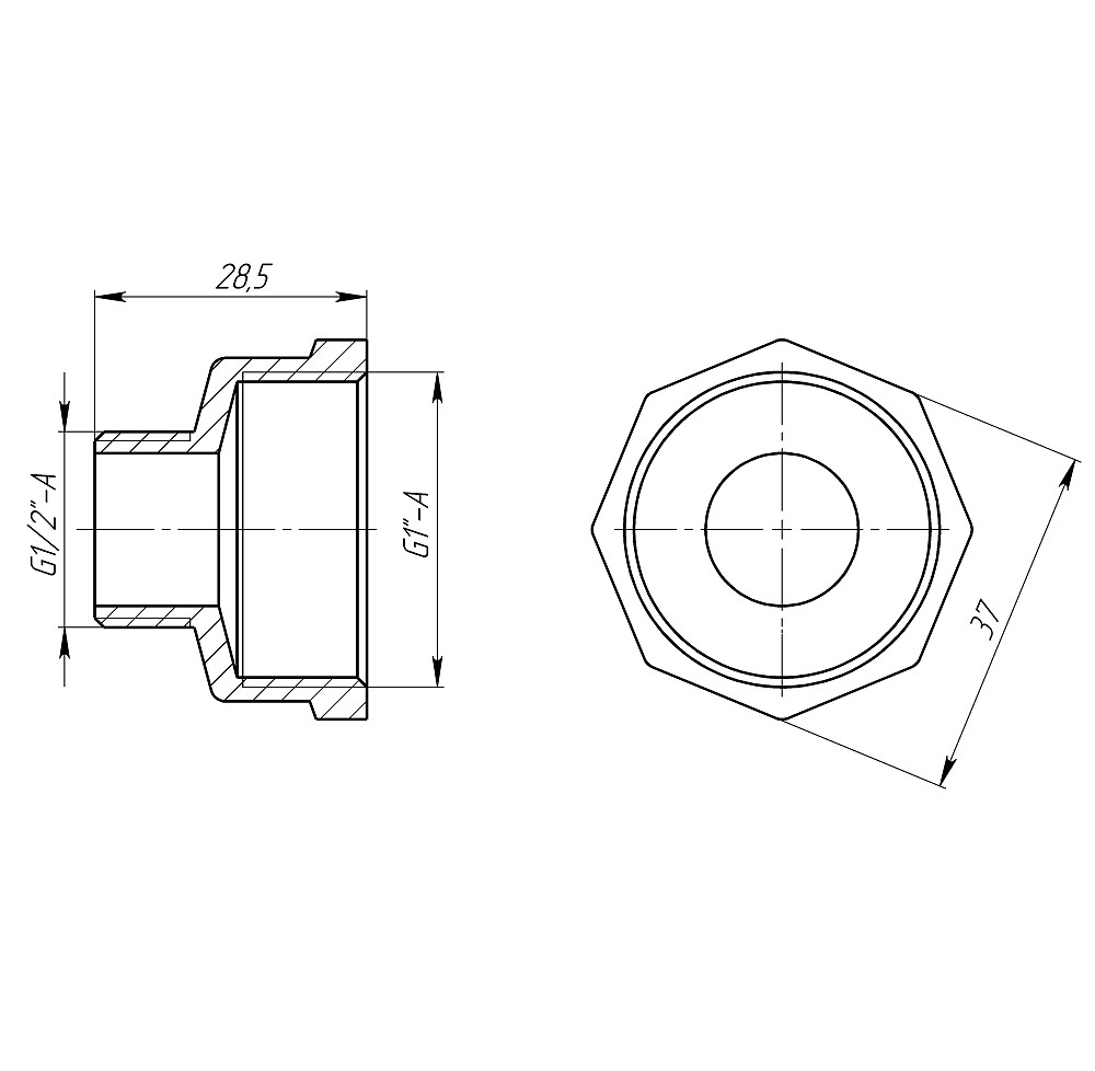 Перехідник редукційний 1″х1/2″ВЗ латунний LI533S OPTIMUM Тернополь - изображение 3