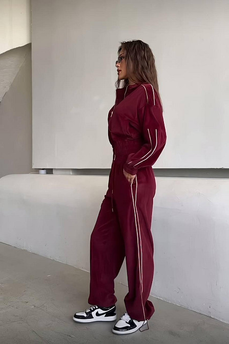 Велюровый костюм женский спортивный Бордовый 42/46 Харьков - изображение 1