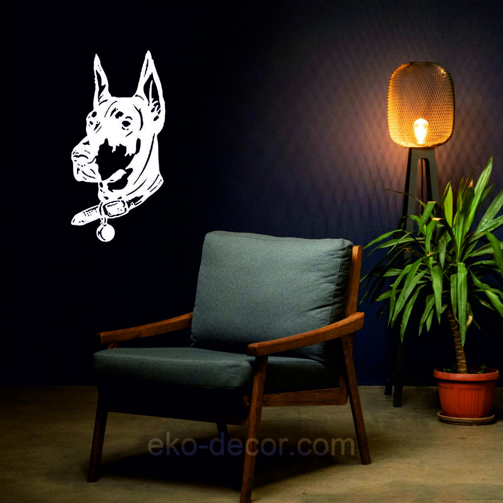 Декоративное настенное Панно «Доберман», Декор на стену 90*44 см, Белый Киев - изображение 6
