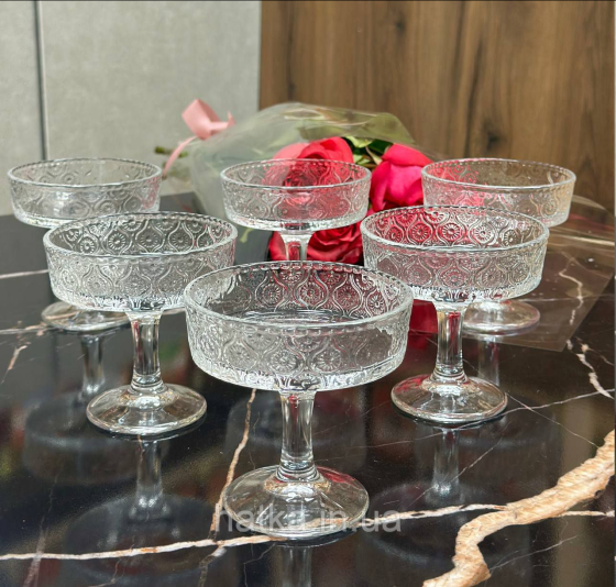 Набір келихів-креманок 6 шт. для мартіні та шампанського"Делайт-2" 195 мл 102-1706 Київ