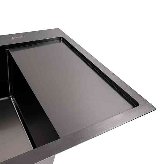 VALESO Кухонна мийка CM 58*48 L чорна PVD VALESO Handmade (круглий сифон 3,0/0,8) Киев