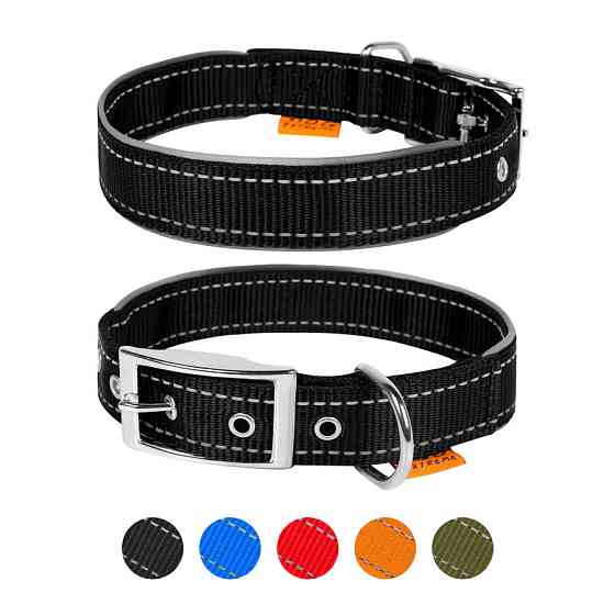 Нашийник "Dog Extreme" з нейлону, подвійний з світловідбиваючою вставкою (ширина 40мм, довжина Коломыя
