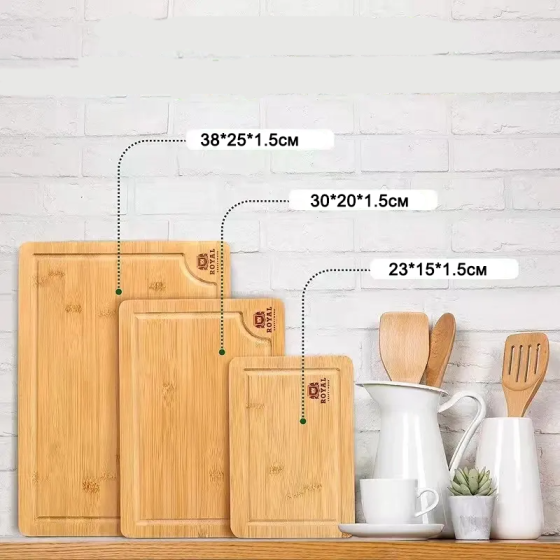 Набор разделочных досок для кухни из бамбука 3 штуки в комплекте, бамбуковая доска для кухни Каменец-Подольский
