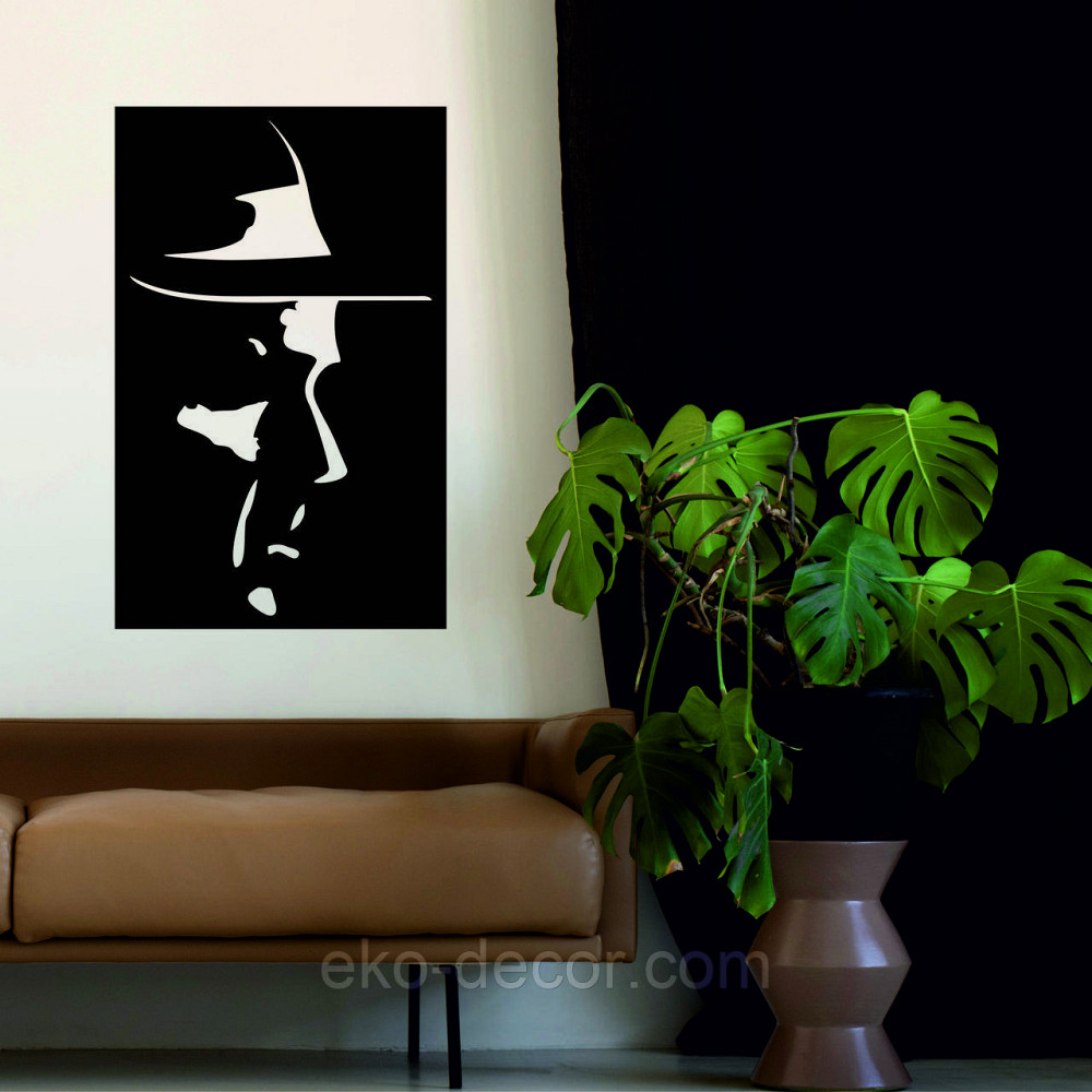 Декоративное настенное Панно «Силуэт мужчины», Декор на стену 70*44 см, Черный Киев - изображение 3