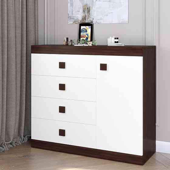 Комод с дверью и 4-мя ящиками Эверест Соната-5 105х38х94 венге темный/белый (DTM-2064) Львов