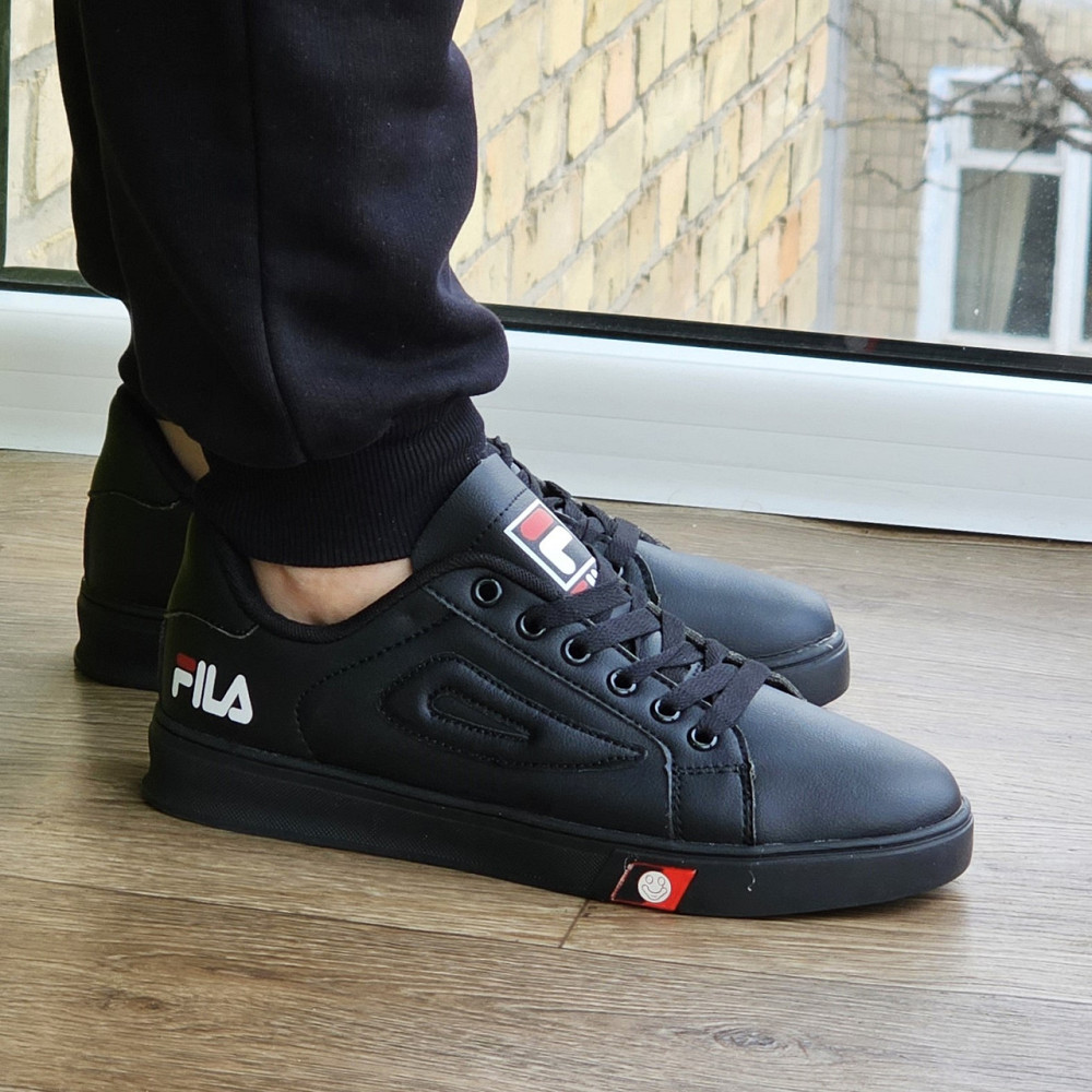 Мужские Кроссовки FILA Черные Кеды Фила Кожаные (размеры: 40,41,42,43,44) Видео Обзор Днепр - изображение 5