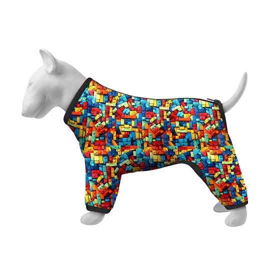 Вітровка для собак WAUDOG Clothes, малюнок "Блоки", S35, В 47-51 см, С 35-39 см Коломия