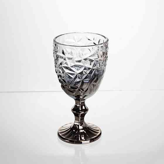 Набір келихів для вина 6 штук 240 мл винні келихи на ніжці скляні фужери для вина подарункові Сірий HP-19-182 Коломыя