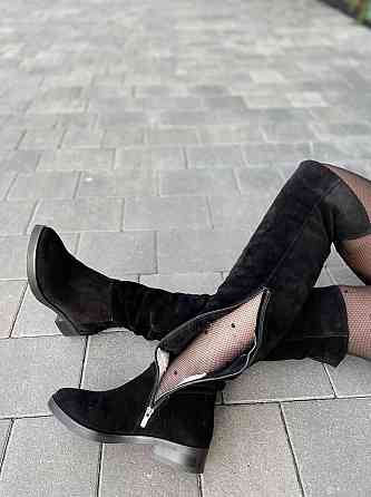 Nivelle Ботфорты женские NIVELLE черные замша натуральная высота 50 см обхват голени 39-41 см ( Коломыя