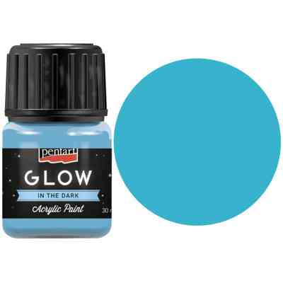 Акриловые краски Pentart для декора Glow in the dark, Голубая, 30 мл (5997412761443) Винница